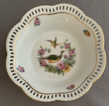 Bavarian Schumann Germany Lattice Reticulated Fowl Bird Floral Dish  - $75.39 MXN
