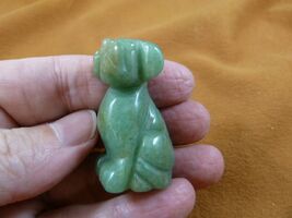 (Y-DOG-LA-577) Green LABRADOR lab Dog carving FIGURINE gemstone stone do... - $15.79