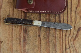 damascus custom made folding pocket knife From The Eagle Collection 4k785 - £15.59 GBP
