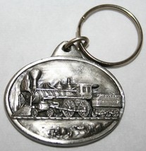 Vintage 1984 Siskiyou Buckle Co Pewter Steam Locomotive Train Keychain Railroad - $9.89