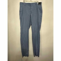 Nordstrom Men&#39;s Blue On Blue Striped Linen Raw Hem Pants 34 NWT - £29.81 GBP