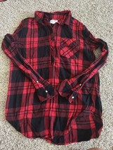 GAP Boyfriend Fit Flannel Shirt Buffalo￼ Plaid Pull Over Long Sleeve Size XS - £11.19 GBP