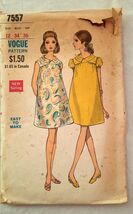 VOGUE PATTERN 7557 Easy to Make 1 pc MATERNITY DRESS Vintage 60's MCM - $5.00