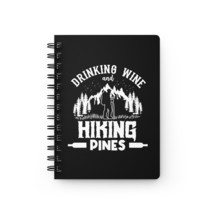 Personalized Spiral Journal | Hiking &amp; Wine Lovers | Black &amp; White Print... - £15.58 GBP