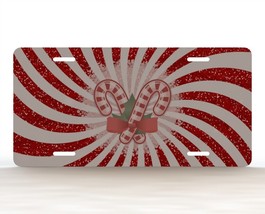 Christmas, Swirl and Candy Canes Crossed Novelty Car License Plate - $15.79