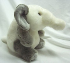 Aurora Cute Soft Gray &amp; White Baby Elephant 8&quot; Plush Stuffed Animal Toy - £14.64 GBP