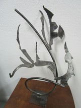 Contemporary Metal Abstract Modern iron Art Sculpture 19&quot; tall, signed FM RARE - £159.24 GBP