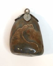 Estate Find Polished Tumbled Agate Stone Pendant for Necklace Approx 1&quot; - £6.32 GBP