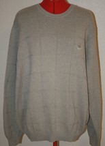 XL Izod Crewneck Khaki Sweater Extra Large Cotton - $24.70