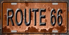 Route 66 Novelty Metal License Plate - $246.52 MXN