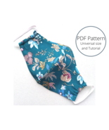 Face mask sewing pattern PDF printable template with step-by-step tutorial - $2.33 CAD