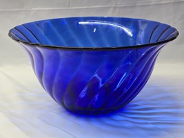 MARTHA STEWART Everyday MSE COBALT BLUE Scalloped Swirl 11&quot; Mixing Servi... - £20.42 GBP