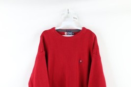 Vtg 90s Chaps Ralph Lauren Mens M Faded Hand Framed Herringbone Knit Sweater Red - £42.53 GBP