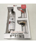 Ketel one empty vodka bottle with limited edition martini glasses still in box - $52.42