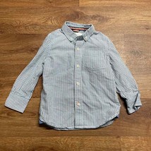 Boden Blue White Striped Long Sleeve Button Up Shirt Little Boys Size 3-4Y Years - £17.20 GBP