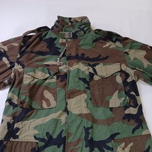 Military Field Jacket Woodland Camo Cold Weather Coat Men’s Medium With Liner image 15