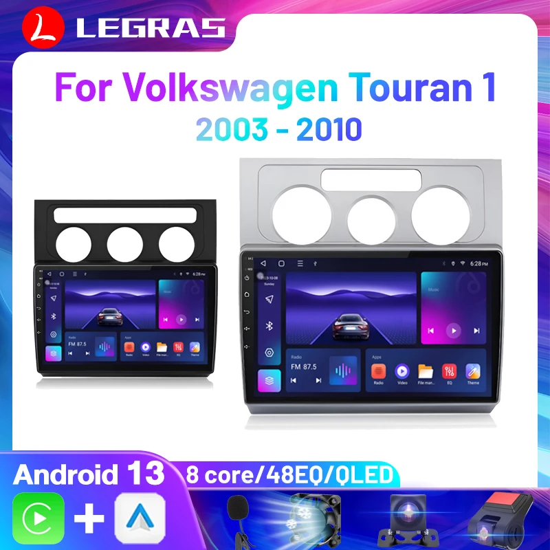Carplay For Volkswagen Touran 1 2003 - 2010 Car Radio Multimedia Video P... - £99.42 GBP+