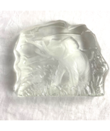 Elephant Sculpture Flat Back Glass Paperweight 5 x 4 - 1&quot; Thick - £15.81 GBP