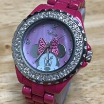 Disney By Accutime Quartz Watch Minnie Unisex Rhinestone Japan Movt New Battery - £18.91 GBP