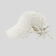 Spring Summer New Women Bucket Hat Solid Color Bows Adjustable Cotton Outdoor  H - £112.59 GBP