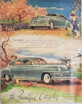 1947 Print Ad Chrysler 4-Door Car in the Country Hydraulic Transmission - £13.48 GBP