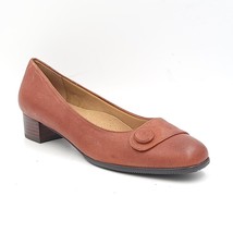 Trotters Women Low Heel Slip On Pump Heels Size US 9.5N Brown Leather - £16.60 GBP