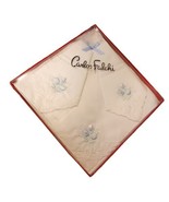 New Vtg Carlos Falchi White Blue Flowers Gift Box Ladies 2 Quality Handk... - £9.55 GBP
