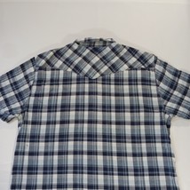 Lucky Brand Sportswear Men's Western Pearl Snap Button Up Blue Plaid Shirt Sz L image 15