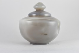 Hand Crafted 4.5&quot; Natural Chalcedony 3260 Cts Gemstone Carved Pot For Home Decor - £510.44 GBP