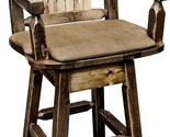 Montana Woodworks Homestead Collection Captain&#39;s Swivel Barstool with Bu... - $1,139.99
