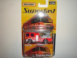 2005 Matchbox Superfast Dennis Sabre Fire Truck Red/Gray Ladder #11 by M... - $17.24