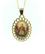 Virgen de Regla Medal Catholic Religious Gold Plated Pendant Necklace Ye... - $13.86