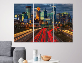 Minneapolis Canvas Print Gift Minnesota Wall Art Minneapolis Skyline 3 4 5 Panel - £38.59 GBP