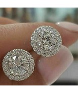 0.40 Carat Round Cut Diamond Women&#39;s Stud Earrings 14k White Gold Finish... - $89.99