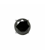 18K White Gold 0.37 TCW  AAA Black Diamond Men&#39;s Single SCREWBACK Stud E... - $279.57