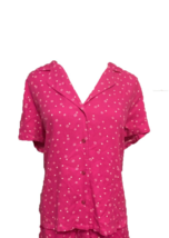 Jenni Womens Short Notch Collar Ditsy Stars Sleeve 1-Piece Pajama TOP, Purple, L - £9.34 GBP