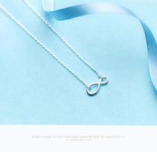 925 Sterling Silver Endless Love Infinity Pendant Necklace - £10.16 GBP+