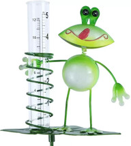 Frog Rain Gauge Garden Metal Stake Decorative Outdoor Yard Decor - $16.39
