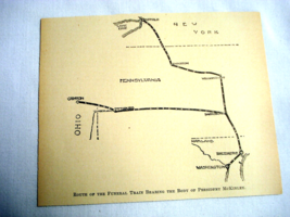 1901 Illustrated Page President McKinley&#39;s Funeral Train Route - $7.99