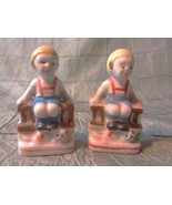 Porcelain Boys on Pedestals Figurines Made in Occupied Japan, From 1947 ... - £11.77 GBP