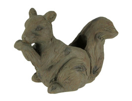 Old Wood Carved Look Indoor Outdoor Squirrel Planter Statue - £36.43 GBP