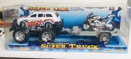 Super Cross Country Truck Trailer  &amp; Motorcycle Toy - $8.79