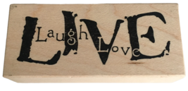 American Art Rubber Stamp Live Love Laugh Friendship Card Making Alliteration - £3.74 GBP