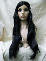 Black Fairy Wig Renaissance Damsel Maid MiLady Maiden Peasant Fairytale Princess - £9.38 GBP