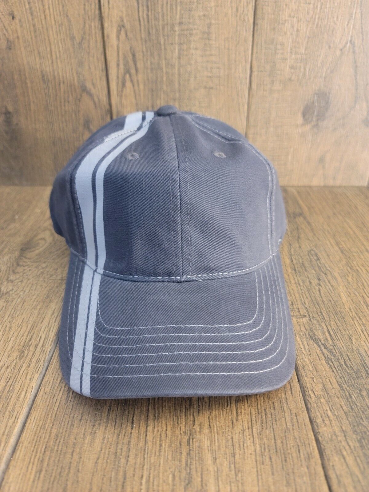 Dark Gray With Light Gray Stripe Adjustable Baseball Cap Port & Company - $8.75