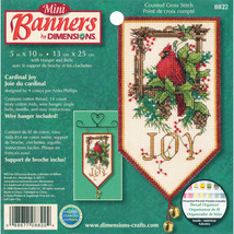 Dimensions Mini Counted Cross Stitch Kit 10&quot; Long-Cardinal Joy Banners (14 Count - £13.70 GBP