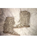 STUART WEITZMAN FRINGE BENEFIT GLADIATOR SUEDE BOOTS BOHO SZ 5.5 NEW - $5,266.57 MXN