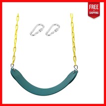 Heavy Duty 66-Inch Green Chain &amp; Comfortable Swing Seat for Outdoor Fun - $31.67