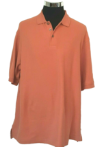Cabelas Polo Shirt Men&#39;s Size Large Pumpkin Spice Color Pique Cotton Knit SS - £9.49 GBP