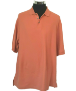 Cabelas Polo Shirt Men&#39;s Size Large Pumpkin Spice Color Pique Cotton Kni... - £9.34 GBP